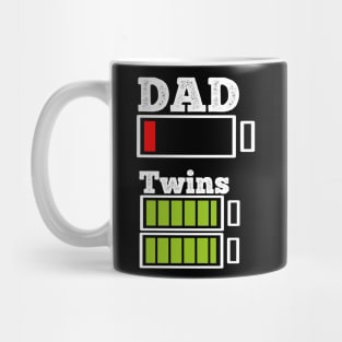 funny Twins dady dad gift low battery Mug